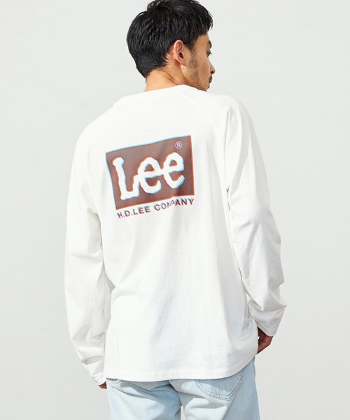 Lee（リー）の「Lee/リー バックプリント 長袖Tシャツ/オーバーラッププリント【親子コーデ】（Tシャツ/カットソー・メンズ・ブラック/ホワイト・SMALL/MEDIUM/LARGE/X-LARGE）」の2枚目の写真
