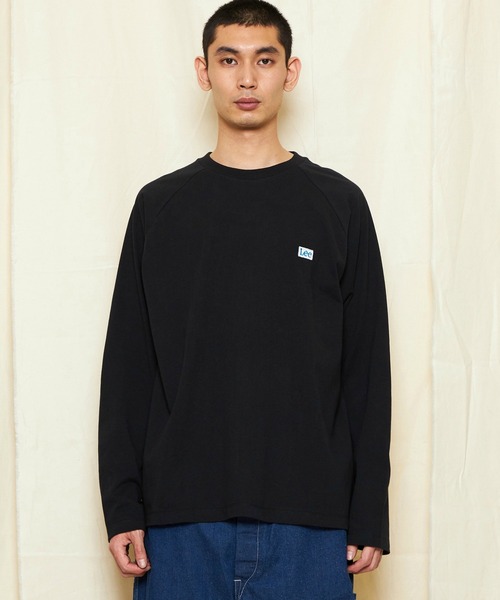 Lee（リー）の「Lee/リー バックプリント 長袖Tシャツ/オーバーラッププリント【親子コーデ】（Tシャツ/カットソー・メンズ・ブラック/ホワイト・SMALL/MEDIUM/LARGE/X-LARGE）」の7枚目の写真