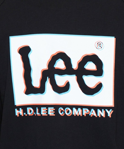 Lee（リー）の「Lee/リー バックプリント 長袖Tシャツ/オーバーラッププリント【親子コーデ】（Tシャツ/カットソー・メンズ・ブラック/ホワイト・SMALL/MEDIUM/LARGE/X-LARGE）」の9枚目の写真