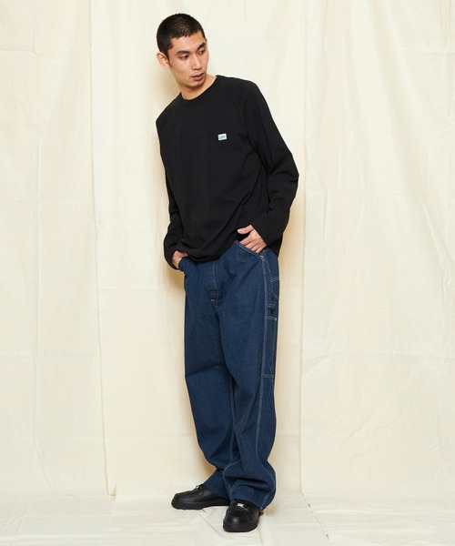 Lee（リー）の「Lee/リー バックプリント 長袖Tシャツ/オーバーラッププリント【親子コーデ】（Tシャツ/カットソー・メンズ・ブラック/ホワイト・SMALL/MEDIUM/LARGE/X-LARGE）」の13枚目の写真