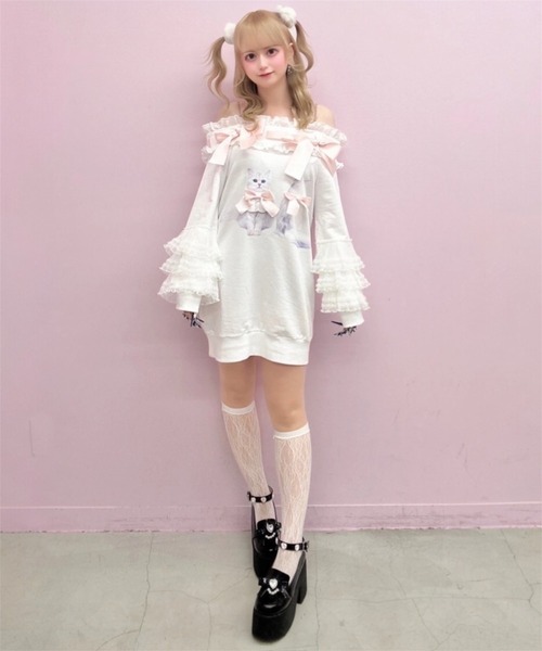Ank Rouge(アンクルージュ)の「エナメルリボン厚底ローファー(ローファー・レディース・ピンク/ブラック・M/S/LL/L)」の12枚目の写真
