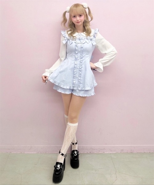 Ank Rouge(アンクルージュ)の「エナメルリボン厚底ローファー(ローファー・レディース・ピンク/ブラック・M/S/LL/L)」の14枚目の写真