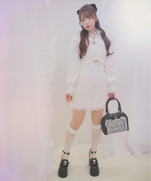 Ank Rouge(アンクルージュ)の「エナメルリボン厚底ローファー(ローファー・レディース・ピンク/ブラック・M/S/LL/L)」の9枚目の写真