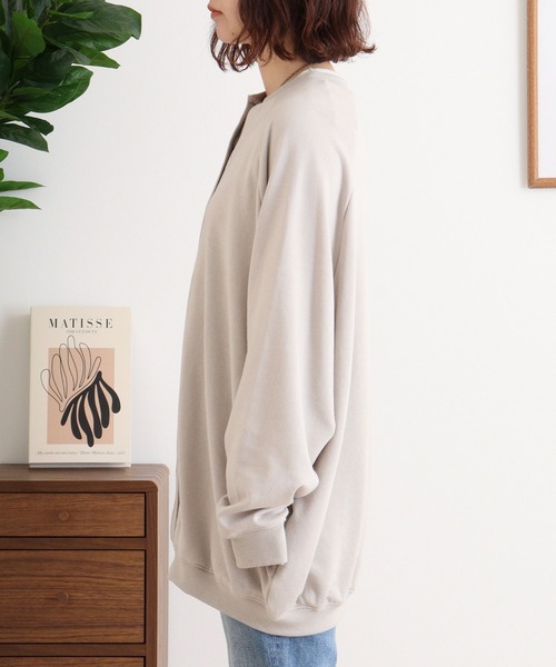 Quelle Chance（ケルシャンス）の「ハシビロコウ刺繍ビッグカーデガン（カーディガン/ボレロ・レディース・グレー/ベージュ/ネイビー・M）」の13枚目の写真