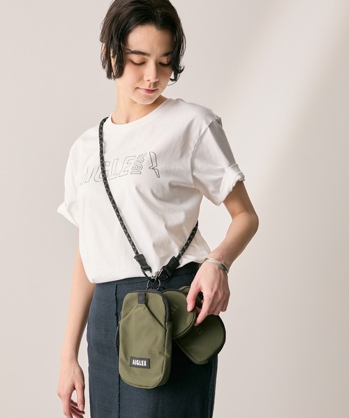 AIGLE(エーグル)の「撥水 ミニショルダーポーチ サブポーチ付属 / サコッシュ(ショルダーバッグ・レディース・モスグリーン/ブラック・FREE)」の10枚目の写真