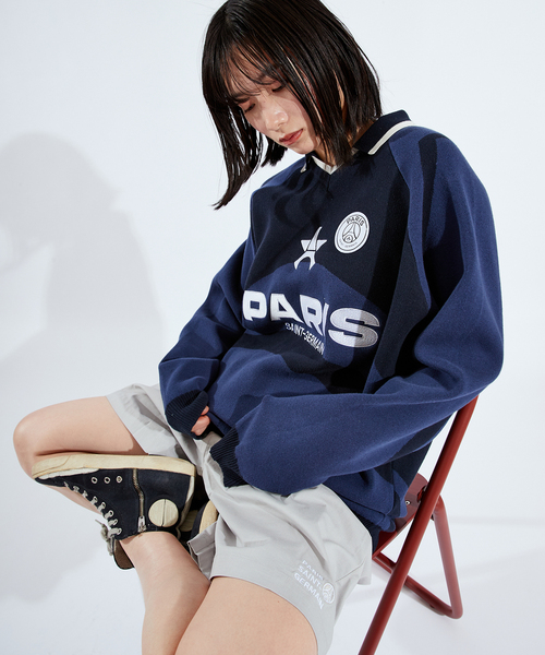 PARIS SAINT-GERMAIN（パリサンジェルマン）の「【Paris Saint-Germain / パリ・サン＝ジェルマン】 JP PARIS GAME KNIT（ニット/セーター・メンズ・ネイビー/グレー・MEDIUM/LARGE）」の19枚目の写真