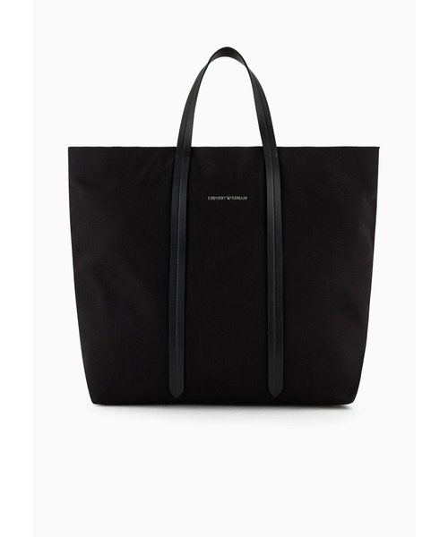 【エンポリオ アルマーニ】ショッパー キャンバス ショルダーストラップ付き