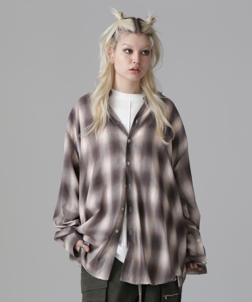 WHITELAND/ホワイトランド/DAMEGE CHECK SHIRTS（シャツ
