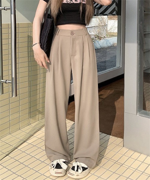 FREE STYLISTS(フリー スタイリスト)の「ロングスラックスパンツ(スラックス・レディース・ブラック/グレー/ピンク/ベージュ/ライトブラウン/ライトブルー・S/L/XL/M)」の4枚目の写真