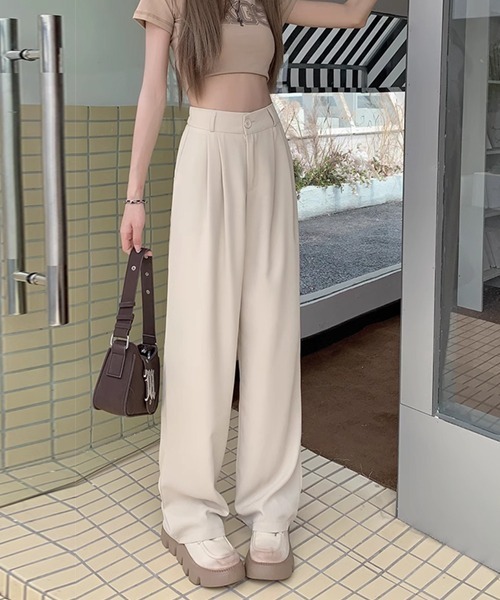 FREE STYLISTS(フリー スタイリスト)の「ロングスラックスパンツ(スラックス・レディース・ブラック/グレー/ピンク/ベージュ/ライトブラウン/ライトブルー・S/L/XL/M)」の21枚目の写真