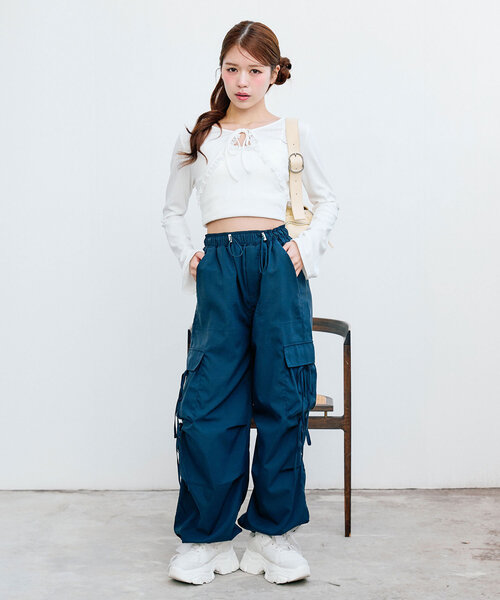 OLIVE des OLIVE（オリーブデオリーブ）の「【セットアイテム】レースフリルボレロセット（アンサンブル・レディース・オフホワイト/サックスブルー/ブラック/ピンク・FREE）」の11枚目の写真