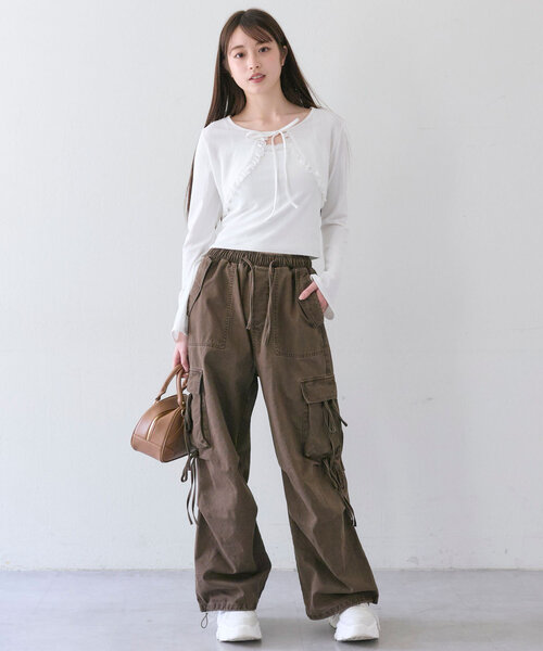 OLIVE des OLIVE（オリーブデオリーブ）の「【セットアイテム】レースフリルボレロセット（アンサンブル・レディース・オフホワイト/サックスブルー/ブラック/ピンク・FREE）」の15枚目の写真