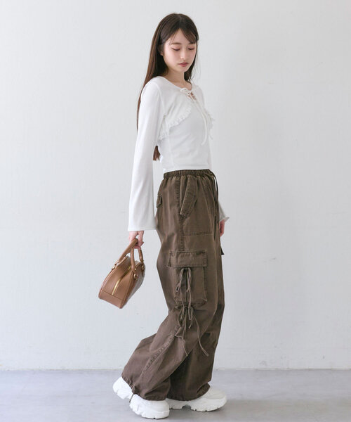 OLIVE des OLIVE（オリーブデオリーブ）の「【セットアイテム】レースフリルボレロセット（アンサンブル・レディース・オフホワイト/サックスブルー/ブラック/ピンク・FREE）」の16枚目の写真