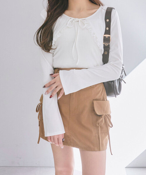 OLIVE des OLIVE（オリーブデオリーブ）の「【セットアイテム】レースフリルボレロセット（アンサンブル・レディース・オフホワイト/サックスブルー/ブラック/ピンク・FREE）」の20枚目の写真