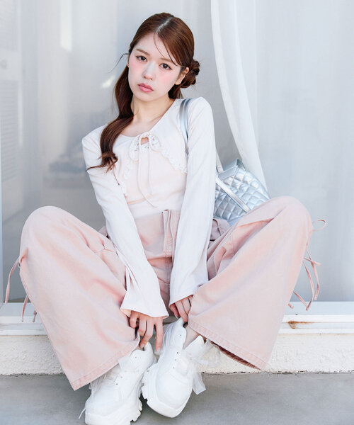 olive des olive ボレロセット ピンク OLIVE des OLIVE/【OLIVE des OLIVE】ボレロ×タンクセット｜NICE