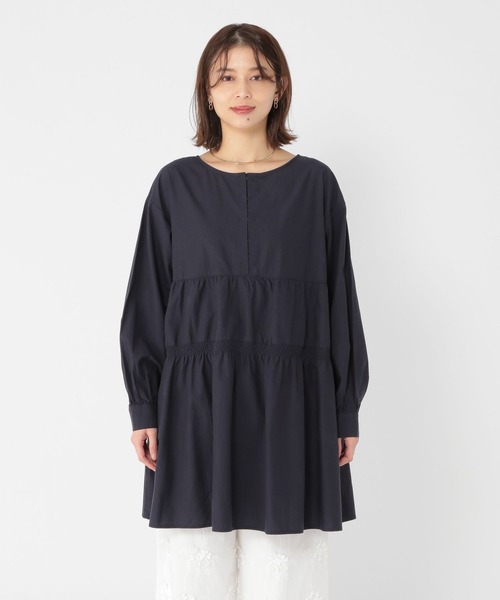 studio CLIP（スタディオクリップ）の「ティアードチュニック丈ワンピース（チュニック・レディース・ブラウン/ネイビー・FREE）」の11枚目の写真