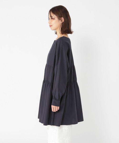 studio CLIP（スタディオクリップ）の「ティアードチュニック丈ワンピース（チュニック・レディース・ブラウン/ネイビー・FREE）」の12枚目の写真