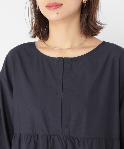 studio CLIP（スタディオクリップ）の「ティアードチュニック丈ワンピース（チュニック・レディース・ブラウン/ネイビー・FREE）」の14枚目の写真