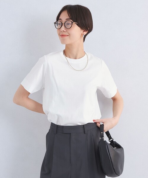 green label relaxing（グリーンレーベルリラクシング）の「＜1_OF MINE＞スタンダード Tシャツ -制菌-（Tシャツ/カットソー・レディース・ライトブルー/オフホワイト/ダークグレー/その他1/ベージュ/モカ/その他2・40/38）」の18枚目の写真