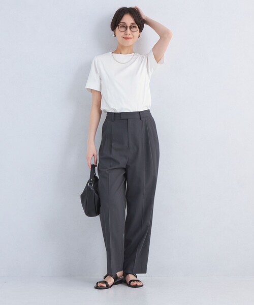 green label relaxing（グリーンレーベルリラクシング）の「＜1_OF MINE＞スタンダード Tシャツ -制菌-（Tシャツ/カットソー・レディース・ライトブルー/オフホワイト/ダークグレー/その他1/ベージュ/モカ/その他2・40/38）」の20枚目の写真