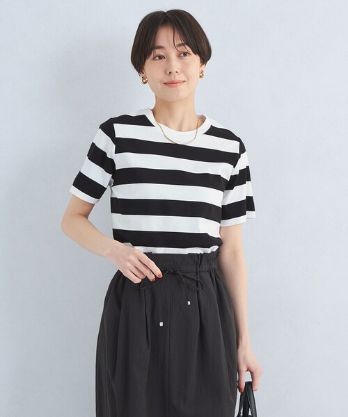 green label relaxing（グリーンレーベルリラクシング）の「＜1_OF MINE＞スタンダード Tシャツ -制菌-（Tシャツ/カットソー・レディース・ライトブルー/オフホワイト/ダークグレー/その他1/ベージュ/モカ/その他2・40/38）」の10枚目の写真