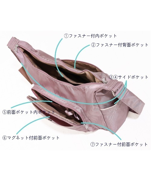 SALON de RUBAN(サロンドルヴァン)の「【SALON de RUBAN / サロン ド ルヴァン】 We Nursing ナイロンショルダーバッグ(ショルダーバッグ・レディース・ベージュ/ブラック/グレー/パープル/ライトブルー・FREE)」の11枚目の写真