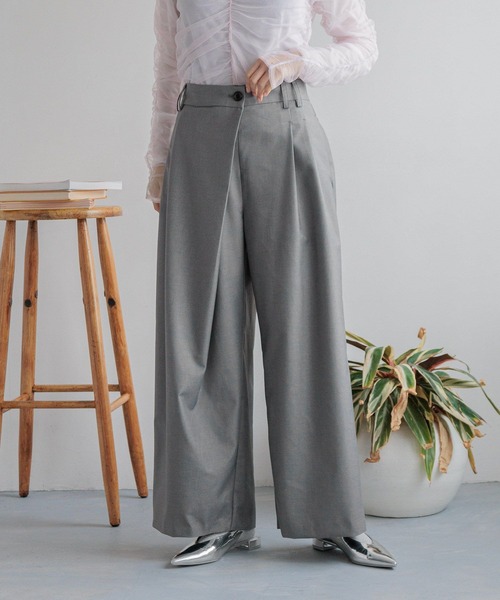 LOWRYS FARM（ローリーズファーム）の「タックワイドラップパンツ　310746（スラックス・レディース・ブラック/チャコールグレー/グリーン・MEDIUM/LARGE）」の17枚目の写真