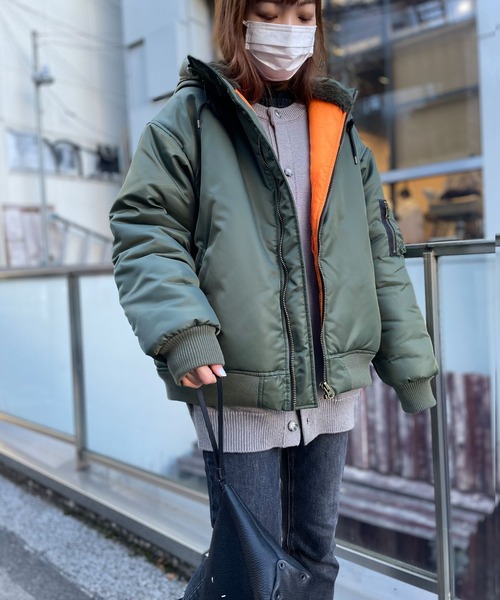 【RS】【cuffne】オーバーサイズフードMA-1中綿ジャケット