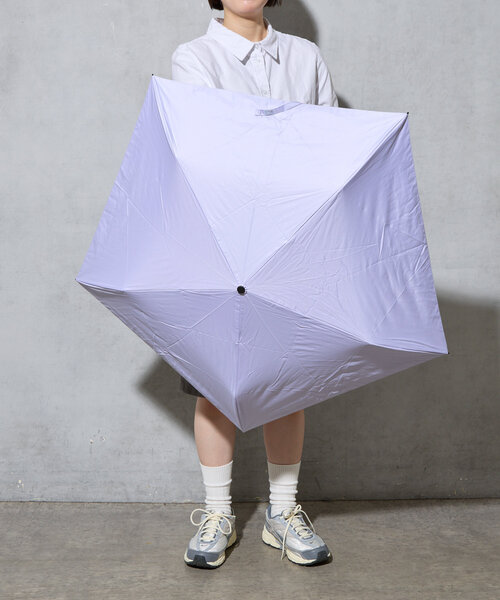 BIRTHDAY BAR（バースデイバー）の「【晴雨兼用 折りたたみ日傘】無地軽量（折りたたみ傘・レディース・アイボリー/ブラック/グリーン系その他4/グレー/バイオレット・0）」の5枚目の写真