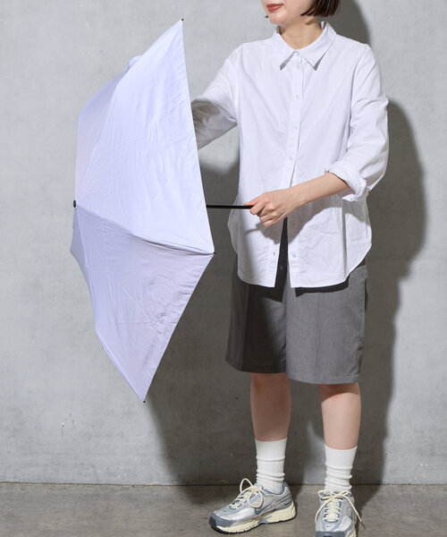 BIRTHDAY BAR（バースデイバー）の「【晴雨兼用 折りたたみ日傘】無地軽量（折りたたみ傘・レディース・アイボリー/ブラック/グリーン系その他4/グレー/バイオレット・0）」の18枚目の写真