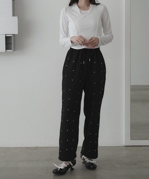 Clum（クルム）の「パールスウェットパンツ（スウェットパンツ・レディース・ブラック/グレー・LARGE/MEDIUM）」の9枚目の写真