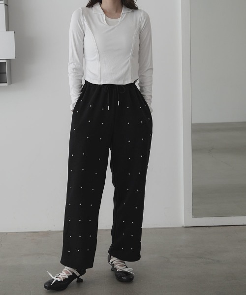 Clum（クルム）の「パールスウェットパンツ（スウェットパンツ・レディース・ブラック/グレー・LARGE/MEDIUM）」の10枚目の写真
