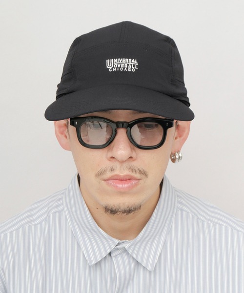 UNIVERSAL OVERALL(ユニバーサルオーバーオール)の「非フッ素撥水加工 ストレッチナイロン 2WAY サンシェード付き ビッグバイザー ジェットキャップ(キャップ・メンズ・ブラック・FREE)」の9枚目の写真