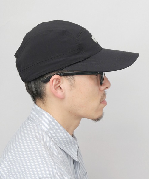UNIVERSAL OVERALL(ユニバーサルオーバーオール)の「非フッ素撥水加工 ストレッチナイロン 2WAY サンシェード付き ビッグバイザー ジェットキャップ(キャップ・メンズ・ブラック・FREE)」の10枚目の写真