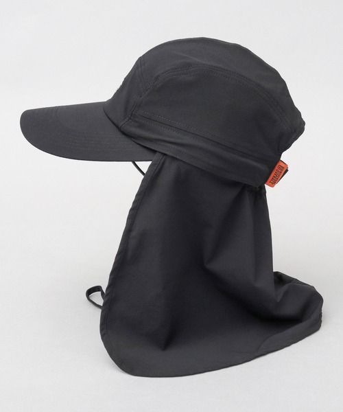 UNIVERSAL OVERALL(ユニバーサルオーバーオール)の「非フッ素撥水加工 ストレッチナイロン 2WAY サンシェード付き ビッグバイザー ジェットキャップ(キャップ・メンズ・ブラック・FREE)」の13枚目の写真