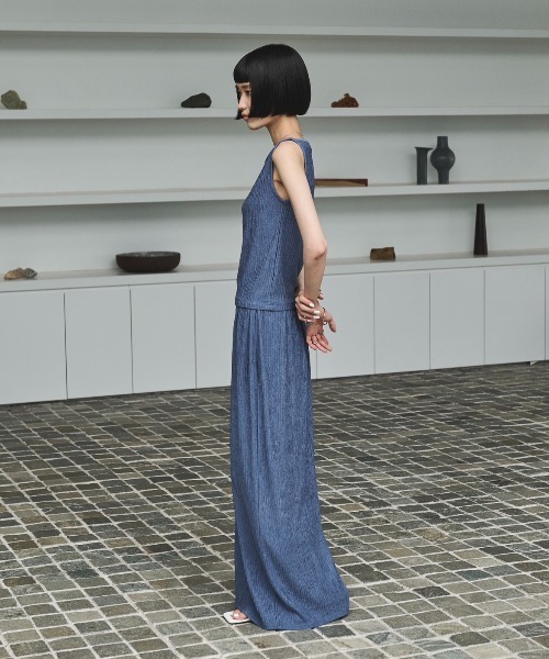 AIC.（エーアイシー）の「ワッシャー加工ロングスカート/セットアップ可能（スカート・レディース・ブラック/チャコールグレー/ブルー・FREE）」の16枚目の写真