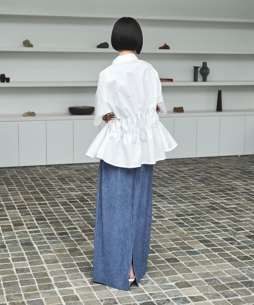 AIC.（エーアイシー）の「ワッシャー加工ロングスカート/セットアップ可能（スカート・レディース・ブラック/チャコールグレー/ブルー・FREE）」の21枚目の写真