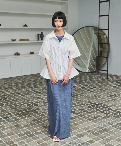 AIC.（エーアイシー）の「ワッシャー加工ロングスカート/セットアップ可能（スカート・レディース・ブラック/チャコールグレー/ブルー・FREE）」の20枚目の写真