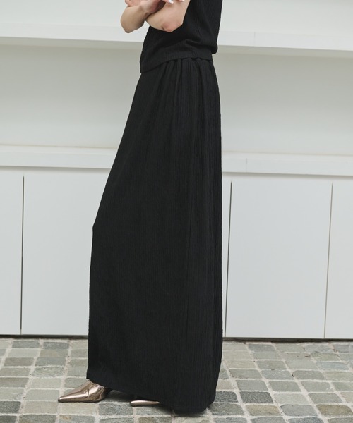 AIC.（エーアイシー）の「ワッシャー加工ロングスカート/セットアップ可能（スカート・レディース・ブラック/チャコールグレー/ブルー・FREE）」の12枚目の写真