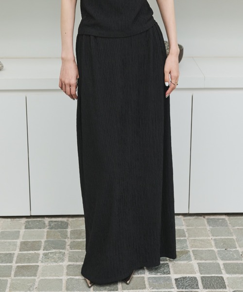 AIC.（エーアイシー）の「ワッシャー加工ロングスカート/セットアップ可能（スカート・レディース・ブラック/チャコールグレー/ブルー・FREE）」の14枚目の写真