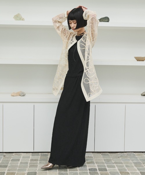 AIC.（エーアイシー）の「ワッシャー加工ロングスカート/セットアップ可能（スカート・レディース・ブラック/チャコールグレー/ブルー・FREE）」の7枚目の写真