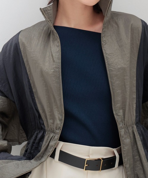 DRESSLAVE（ドレスレイブ）の「asymmetric off-shoulder pull(アシンメトリーオフショルダープルオーバー)（ニット/セーター・レディース・ネイビー/ホワイト・38）」の12枚目の写真