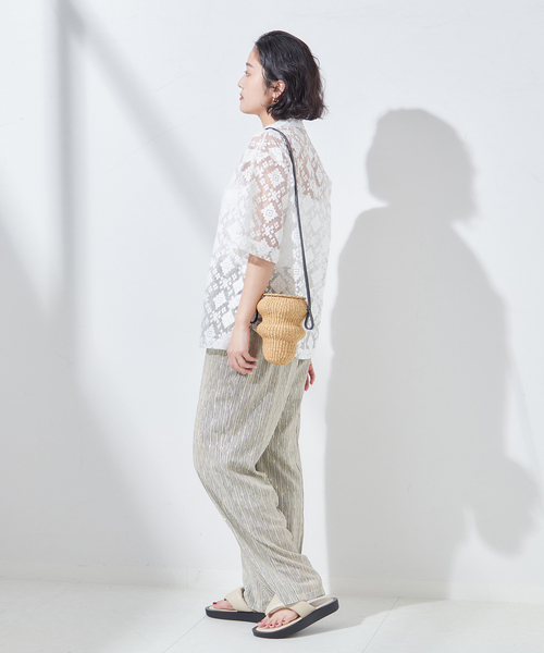 journal standard L'essage(ジャーナルスタンダードレサージュ)の「《追加2》DEVEAUX GOLDラメモノトーンイージーパンツ(その他パンツ・レディース・オートミール/ブラックミックス/ブラック系その他・FREE)」の20枚目の写真