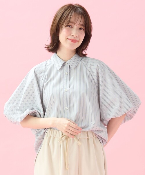 ANY(エニィ)の「エニイファンクション パフスリーブブラウス(シャツ/ブラウス・レディース・ブルー系1/サックスブルー系/ホワイト系・2/3)」の3枚目の写真