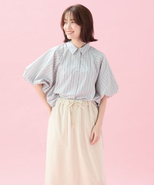 ANY(エニィ)の「エニイファンクション パフスリーブブラウス(シャツ/ブラウス・レディース・ブルー系1/サックスブルー系/ホワイト系・2/3)」の11枚目の写真