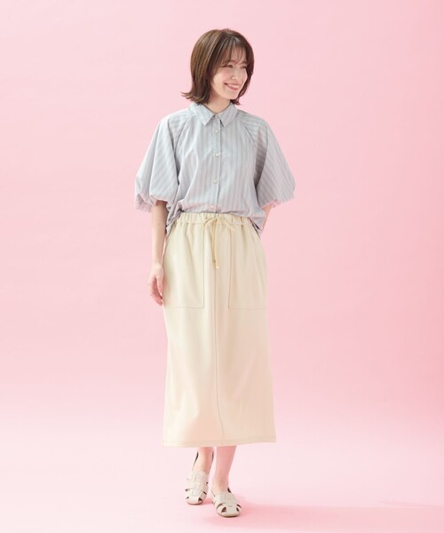 ANY(エニィ)の「エニイファンクション パフスリーブブラウス(シャツ/ブラウス・レディース・ブルー系1/サックスブルー系/ホワイト系・2/3)」の12枚目の写真