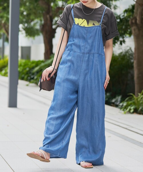 coen（コーエン）の「ライトデニムキャミサロペット（サロペット/オーバーオール・レディース・オフホワイト/ブラック/モカ/コバルトブルー・M/L）」の18枚目の写真