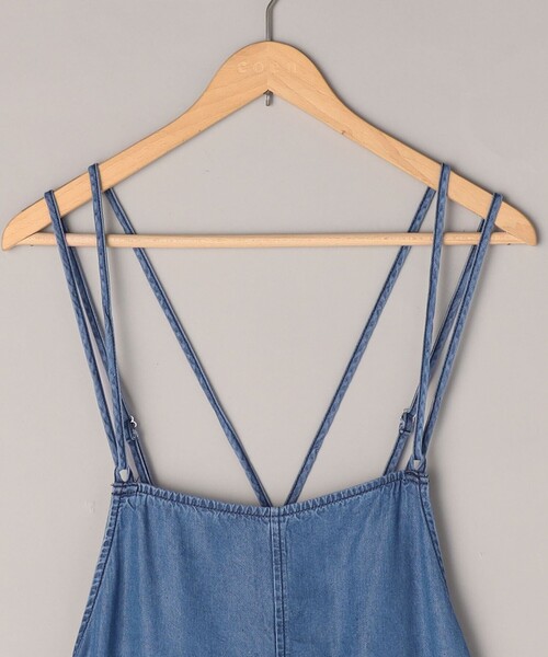 coen（コーエン）の「ライトデニムキャミサロペット（サロペット/オーバーオール・レディース・オフホワイト/ブラック/モカ/コバルトブルー・M/L）」の6枚目の写真