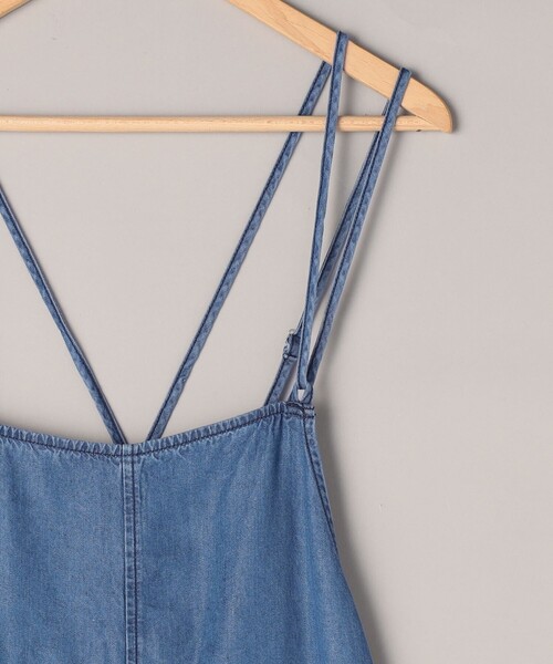 coen（コーエン）の「ライトデニムキャミサロペット（サロペット/オーバーオール・レディース・オフホワイト/ブラック/モカ/コバルトブルー・M/L）」の5枚目の写真