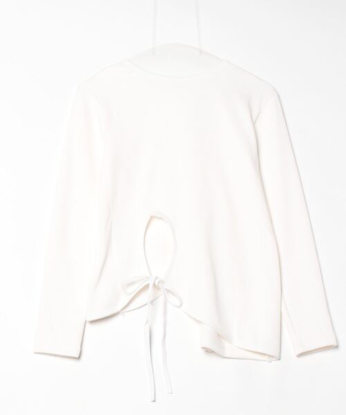 terrace（テラス）の「ドーフィーネカットリブトップ（Tシャツ/カットソー・レディース・オフホワイト/グレー/ブラック・MEDIUM）」の5枚目の写真
